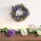 Spring Lavender Wreaths for Front Door with Lights, Artificial Spring Floral Wreath with Purple Bellflower Berries Butterfly for Wall Home Farmhouse Wedding Decor, Gifts for Mom-18''
